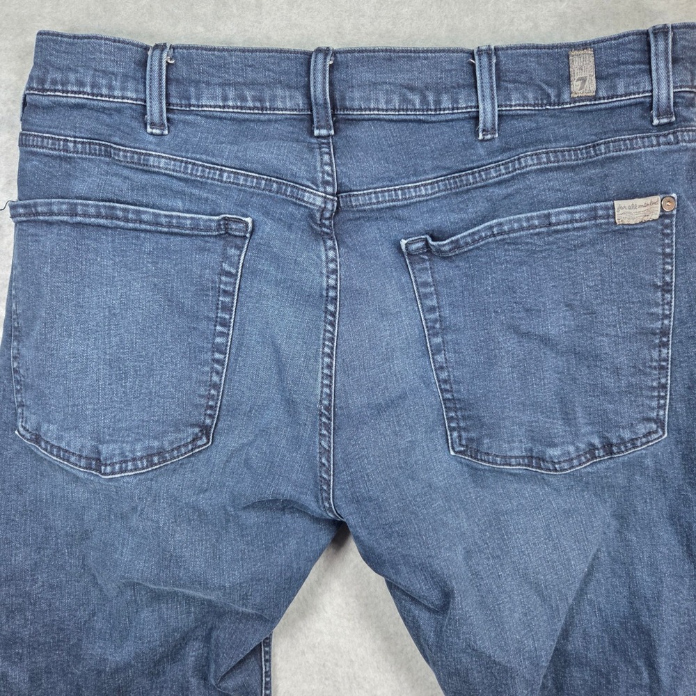 7 For All Mankind Austyn Jeans Womens 36 Dark Wash Relaxed Straight Stretch - Picture 8 of 9